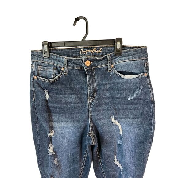 Lane Bryant Women's Plus Size 14 High Rise Distressed Jeans Blue - Picture 3 of 9